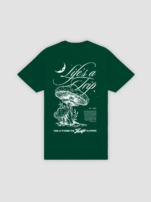 Men's Shirts with High NecksLife's A Trip Tee - Forest Green