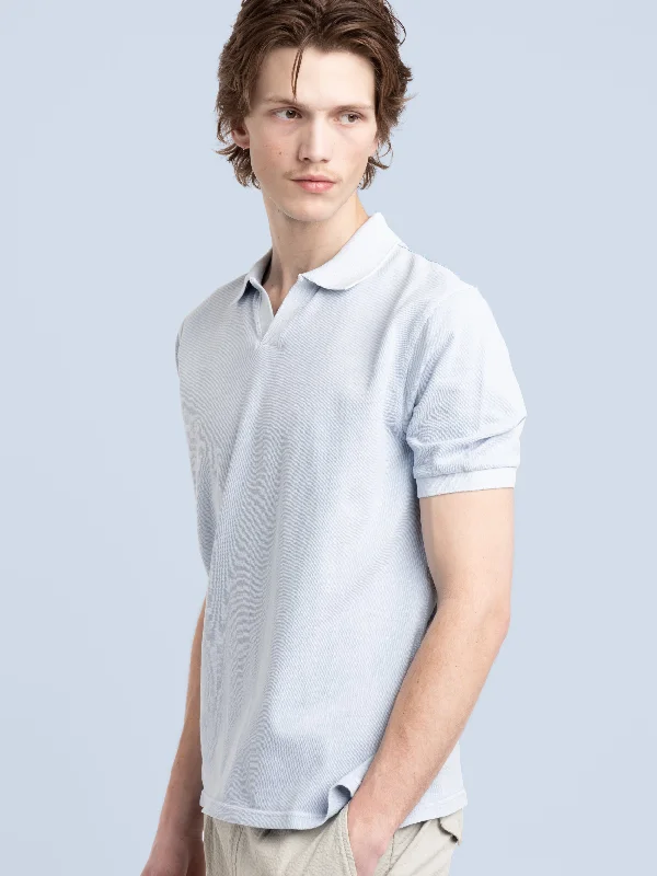Men's Collared Shirts for Formal OccasionsLight Blue Johnny Polo Shirt