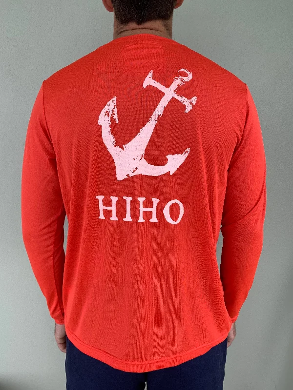 Men's Patterned Button-Down Shirts for Added InterestHIHO Anchor UPF50 Shirt - Sunset Red