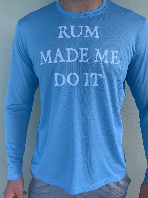 Men's Monochrome Shirts for a Minimalist VibeRum Made Me Do It UPF50 Shirt - Ocean Blue