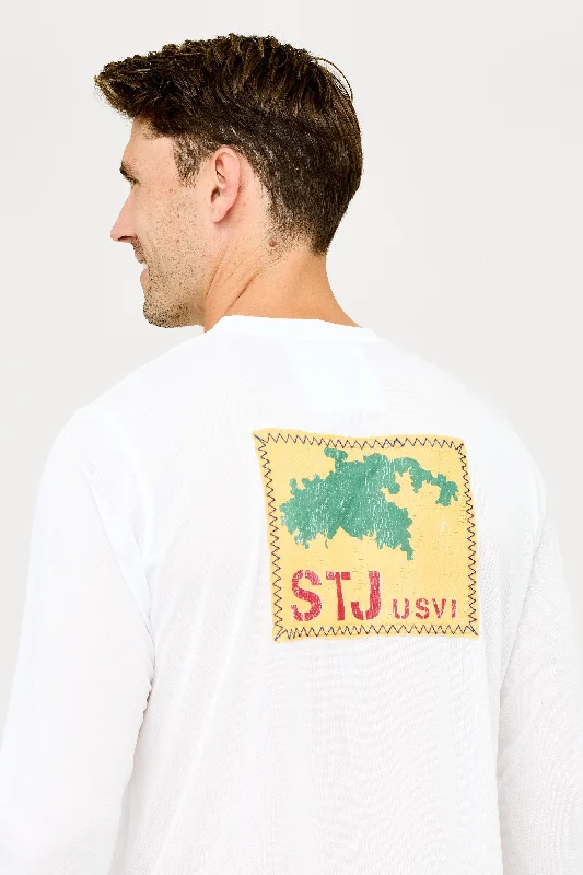Men's French-Cuff Shirts for a Sophisticated EdgeSTJ Patch UPF50 Shirt - White