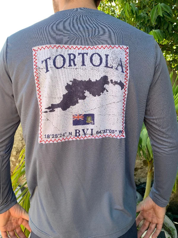 Men's Affordable Shirts for Budget-Friendly StyleTortola Flag Patch UPF50 Shirt - Voyage Grey