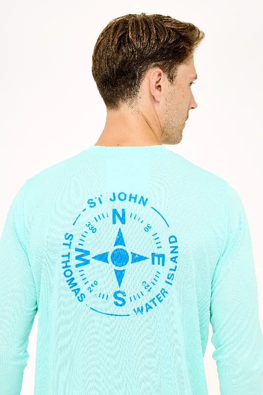 Men's Cowboy Shirts for Western StyleVI Compass UPF50 Shirt - Sea Green