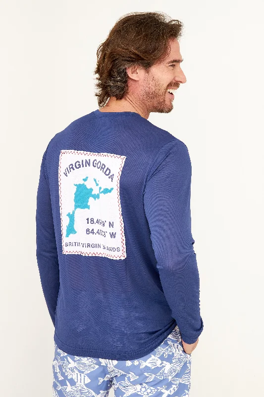 Men's Graphic Print T-Shirts for a Statement LookVirgin Gorda GPS UPF50 Shirt - Racing Blue