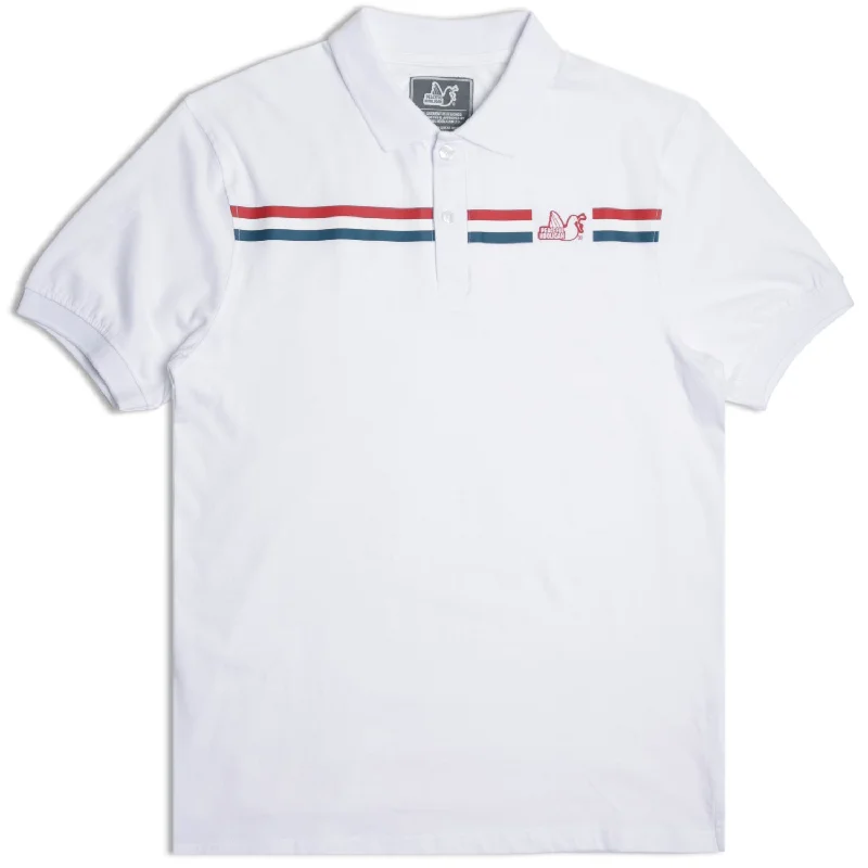 Men's Shirts with Embellished HemlinesMaddison Polo White