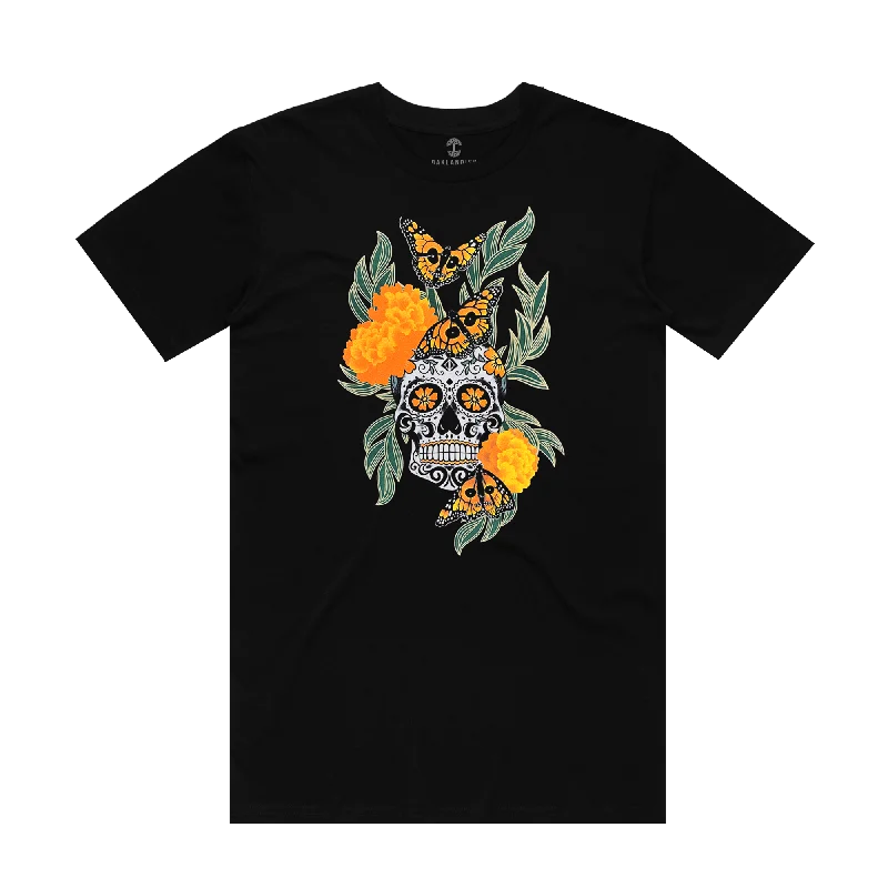 Men's Shirts with TiesMarigold Sugar Skull Tee