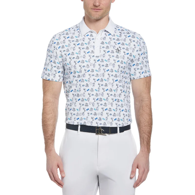 Men's Shirts with Patch PocketsMartini Print Golf Polo