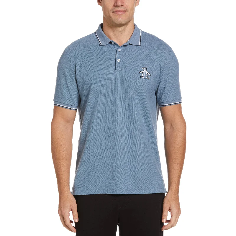 Men's Shirts with Patchwork PatternsMega Pete Pique Polo