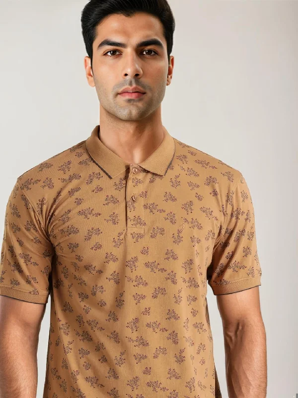 Men's Shirts with Single-Breasted DesignsMen Printed Polo T-Shirt
