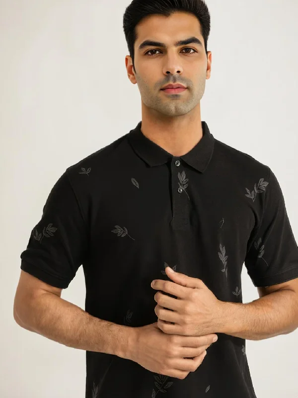 Men's Shirts with Surplice HemlinesMen Printed Polo T-Shirt