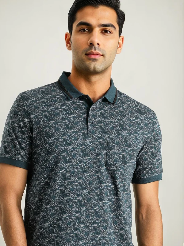 Elegant Men's Dress ShirtsMen Printed Polo T-Shirt