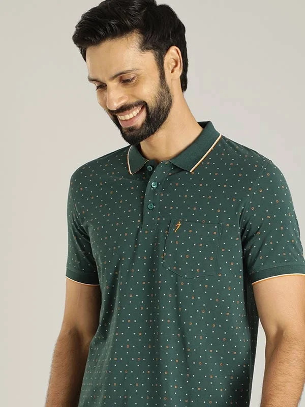 Men's Shirts with Single-Breasted DesignsMen Printed Polo T-Shirt