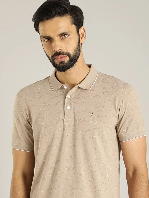 Men's Shirts with Pleated HemlinesMen Printed Polo T-Shirt