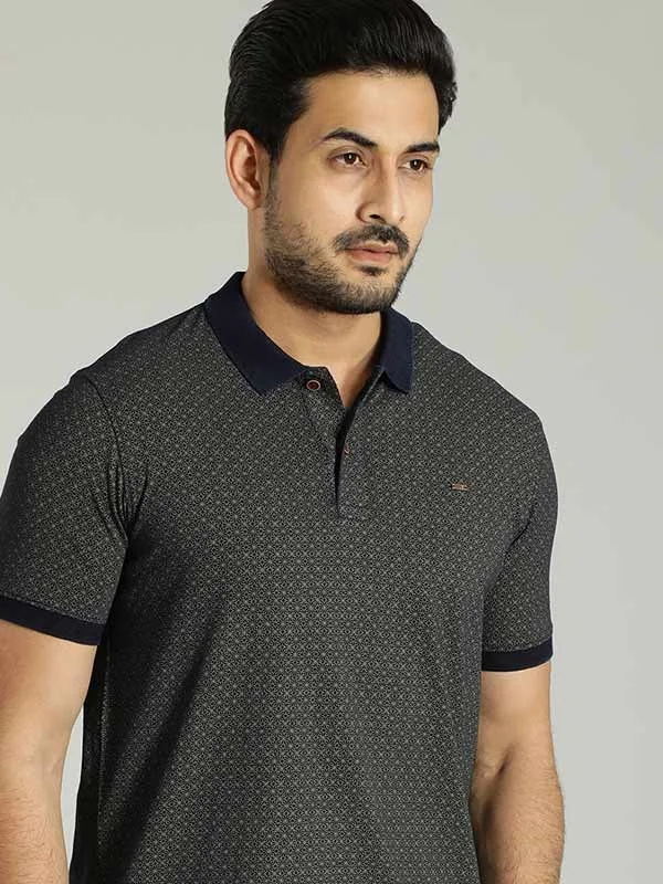 Warm Men's Fleece-Lined TopsMen Printed Polo T-Shirt