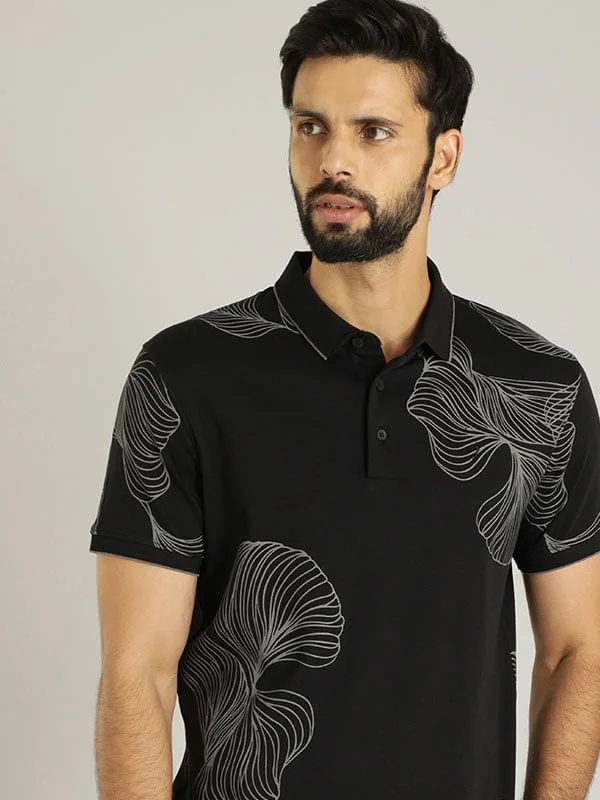 Men's Shirts with Antimicrobial TreatmentMen Printed Polo T-Shirt