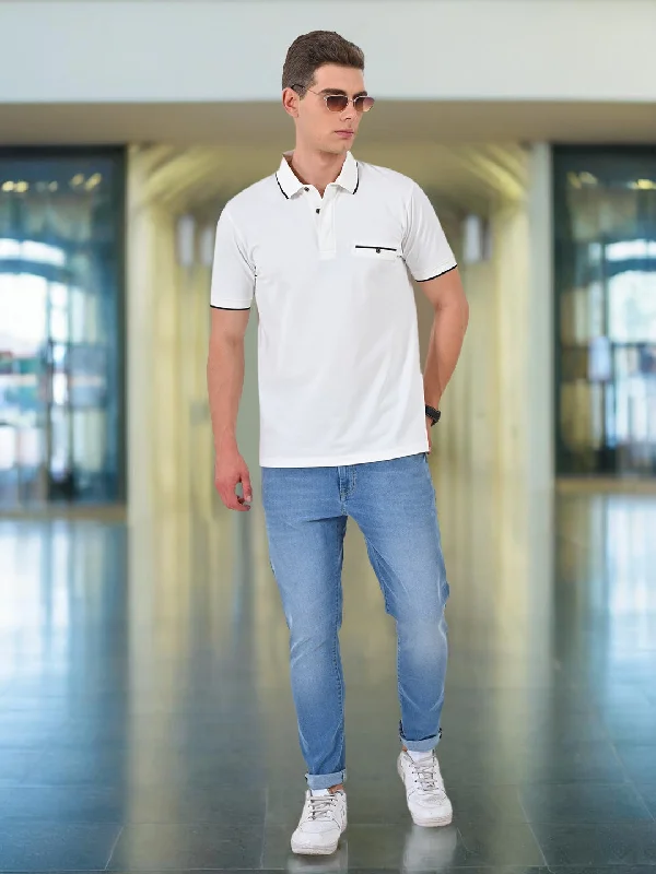 Men's Shirts with Spread CollarsMen Solid Polo T-Shirt