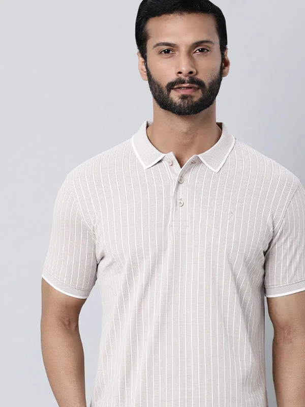 Men's Shirts with Floral PrintsMen Striped Polo T-Shirt