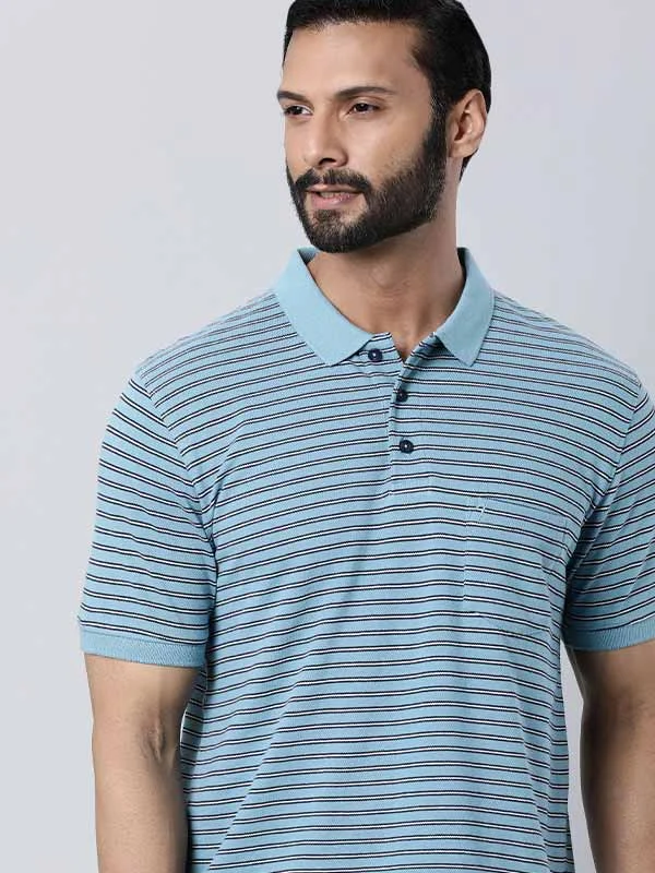 Men's Shirts with Belt LoopsMen Striped Polo T-Shirt