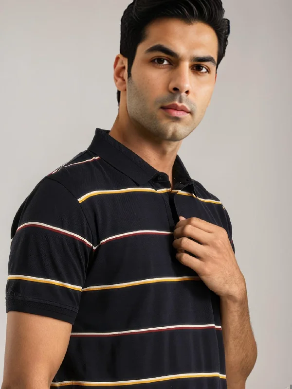 Stylish Men's HenleysMen Striped Polo T-Shirt