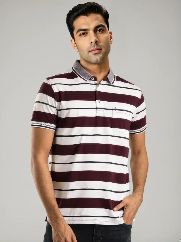 Men's Shirts with CollarsMen Striped Polo T-Shirt