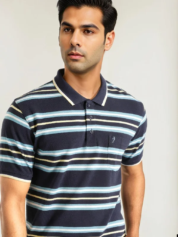 Men's Sleeveless TopsMen Striped Polo T-Shirt