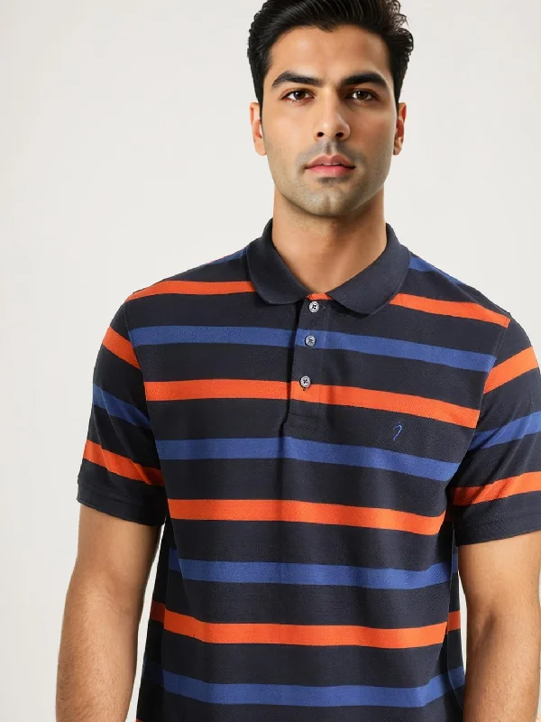 Men's Shirts with Floral PrintsMen Striped Polo T-Shirt