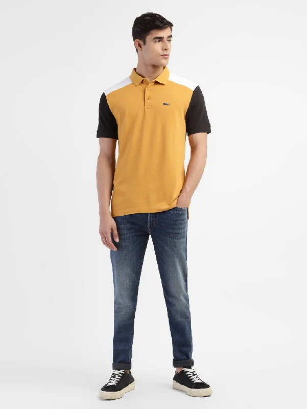 Men's Shirts with Geometric PatternsMen's Colorblock Slim Fit T-shirt Yellow