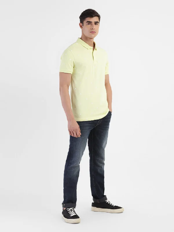Men's Shirts for HuntingMen's Geometric Print Polo T-shirt Yellow