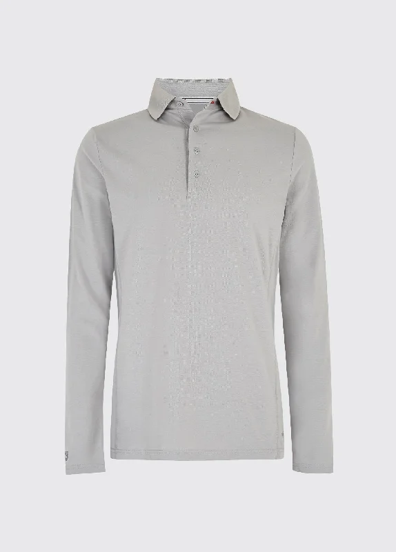 Men's Shirts with Roll-Up SleevesFreshford Mens Long-sleeved Polo - Platinum