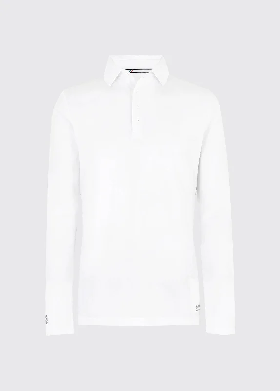 Men's Shirts for Beach OutingsFreshford Mens Long-sleeved Polo - White
