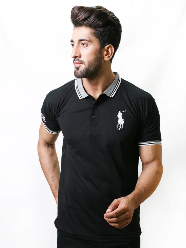 Classic Men's Button-Up ShirtsMen's Paddy Curved Polo T-Shirt Black