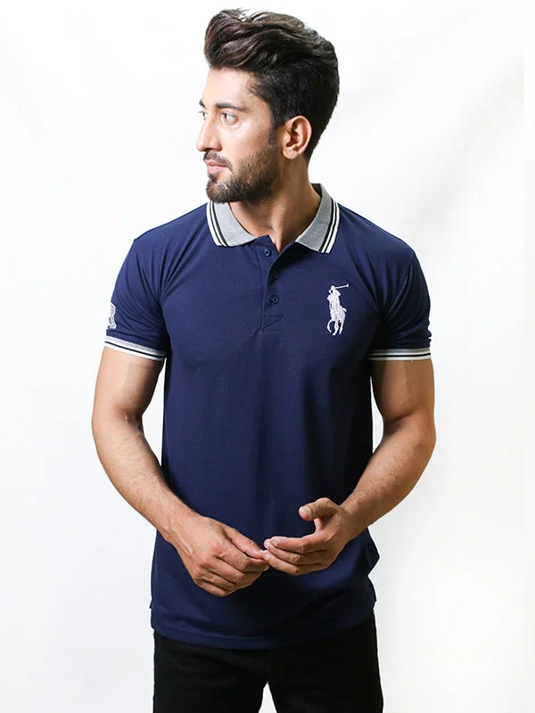 Durable Men's Work ShirtsMen's Paddy Curved Polo T-Shirt Dark Blue