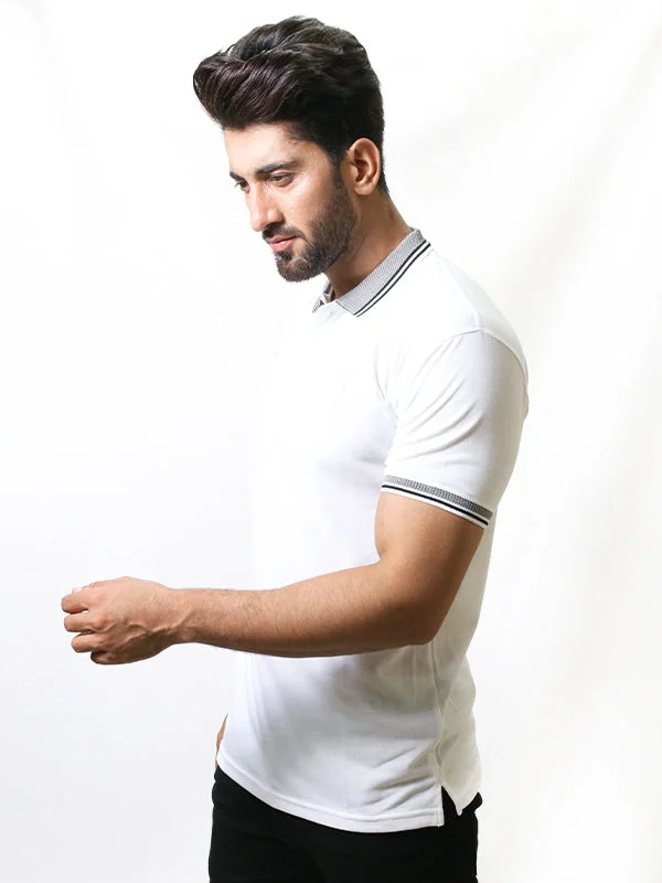 Solid-Colored Men's ShirtsMen's Paddy Curved Polo T-Shirt White