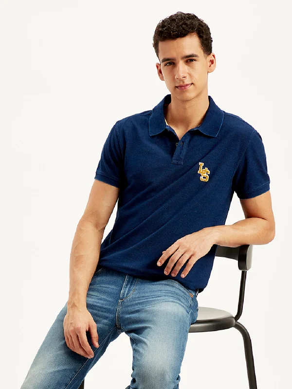 Men's Shirts with Embellished SleevesMen's Solid Slim Fit Polo T-Shirt