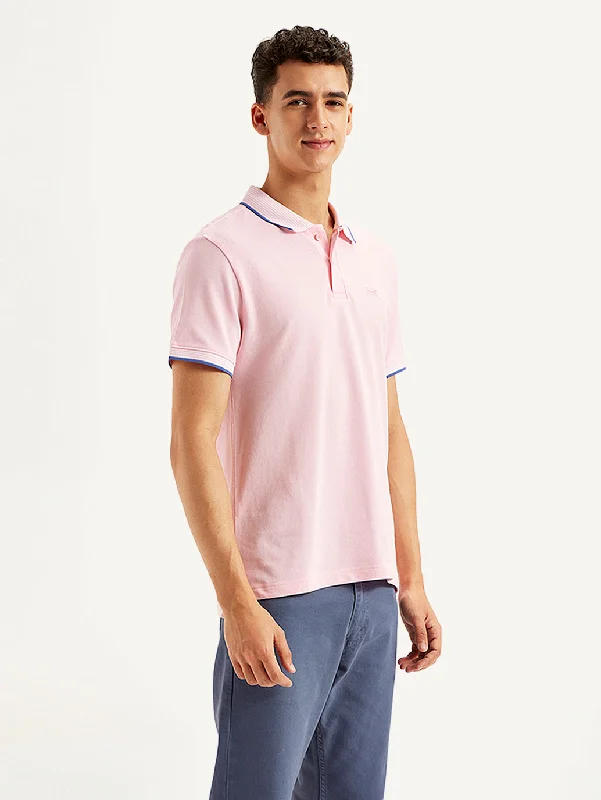 Men's Shirts with Geometric PatternsMen's Solid Slim Fit Polo T-Shirt
