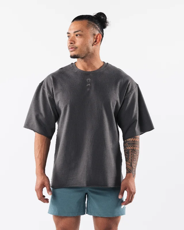 Striped Men's TopsThree Pillar Terry Tee - Pewter