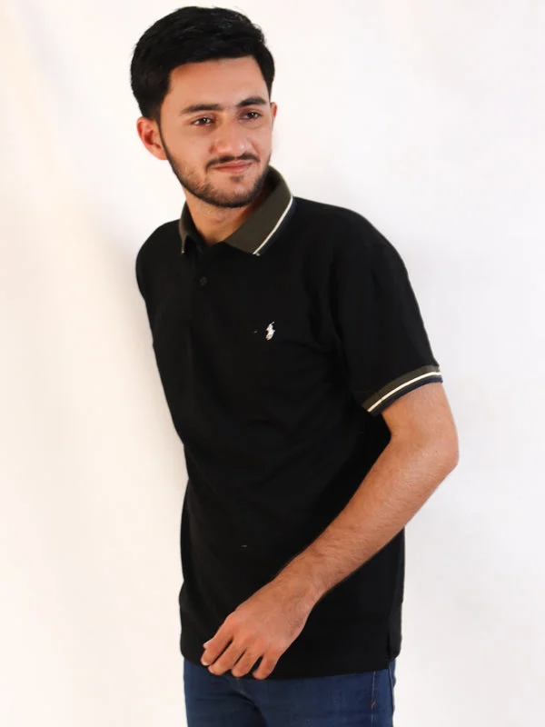 Men's Shirts with Barrel CuffsSN Men's Polo T-Shirt Black