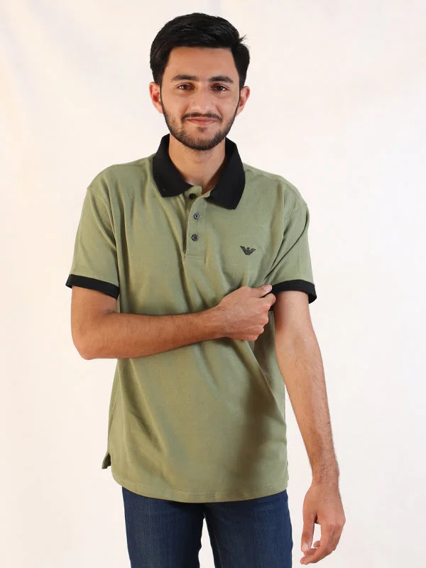 Men's Shirts with Abstract DesignsSN Men's Polo T-Shirt Light Green