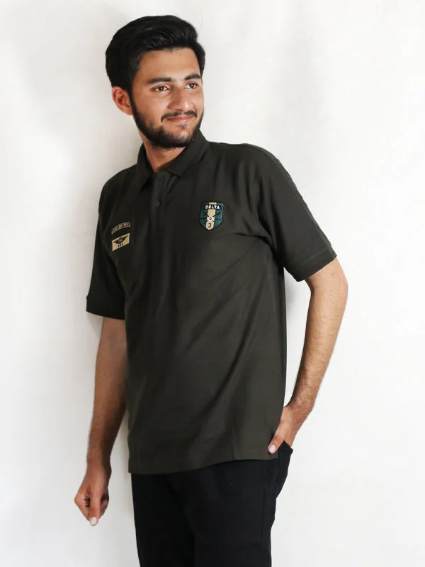 Men's Shirts with Button-Down CollarsAM Men's Polo T-Shirt Green