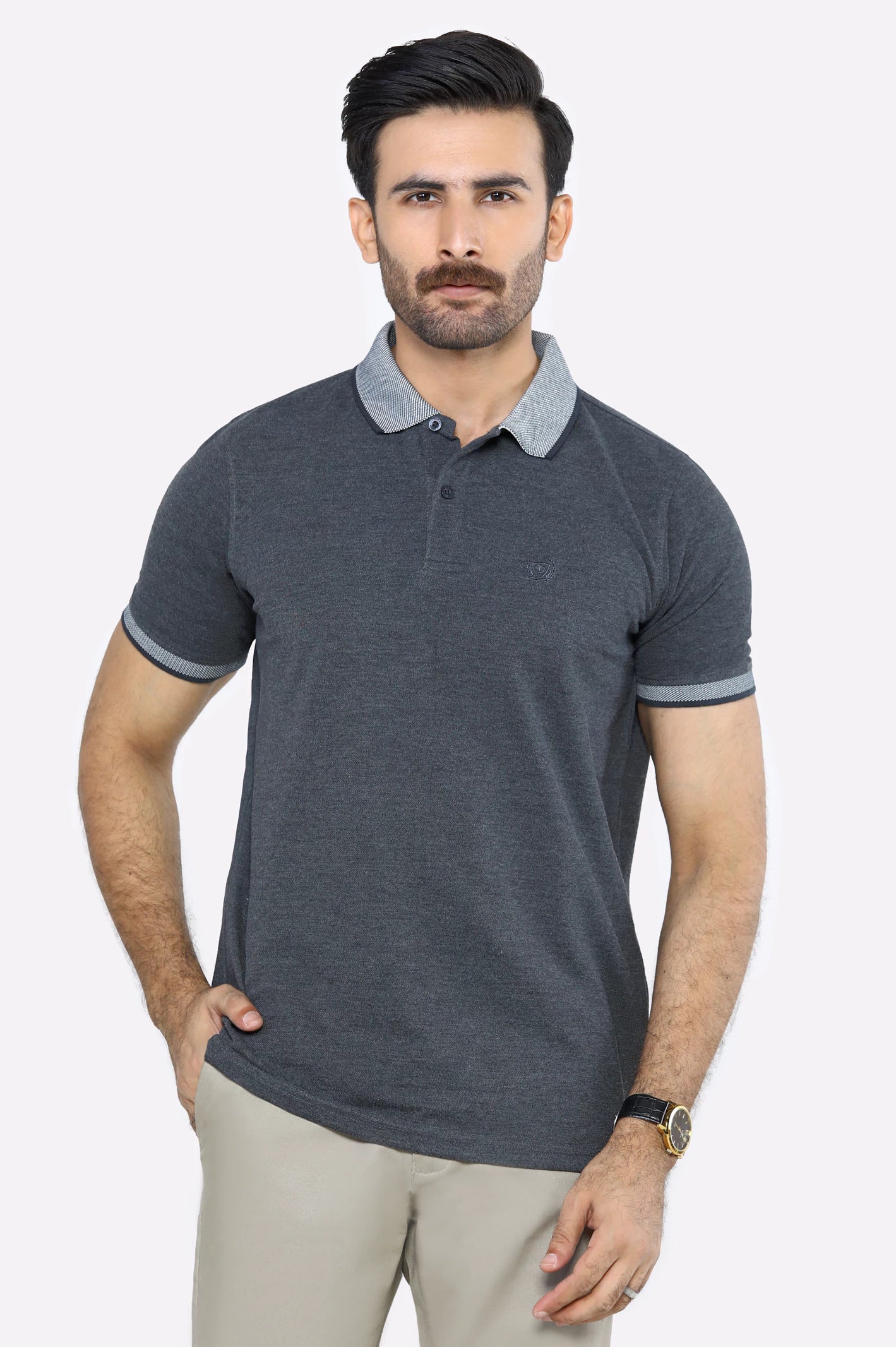 Men's Shirts with Cowl NecksJacquard Collar Polo