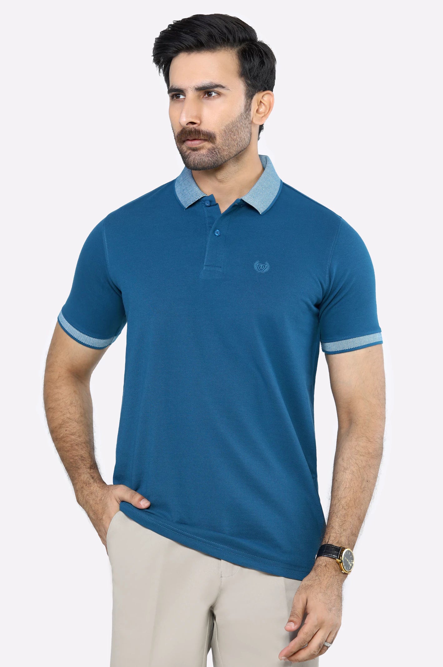 Casual Men's T-ShirtsJacquard Collar Polo