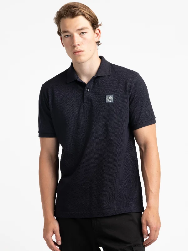Men's Monochrome Shirts for a Minimalist VibeNavy Compass-Badge Polo Shirt