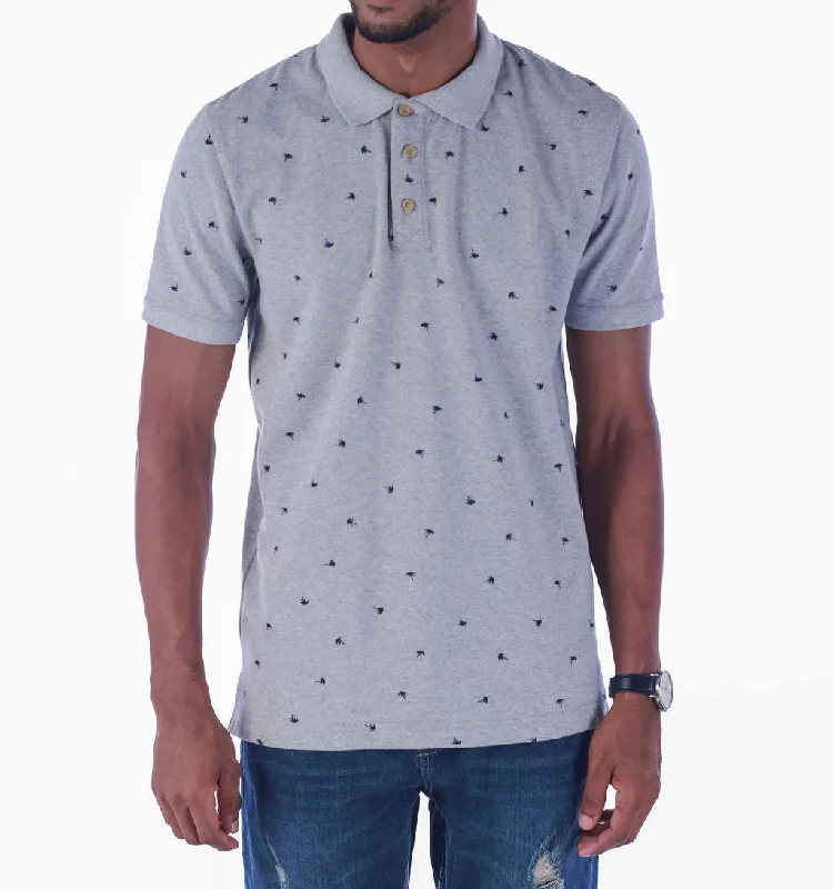 Men's Shirts with Bow TiesNAVY PLAM TREE GOLFER - GREY MELANGE