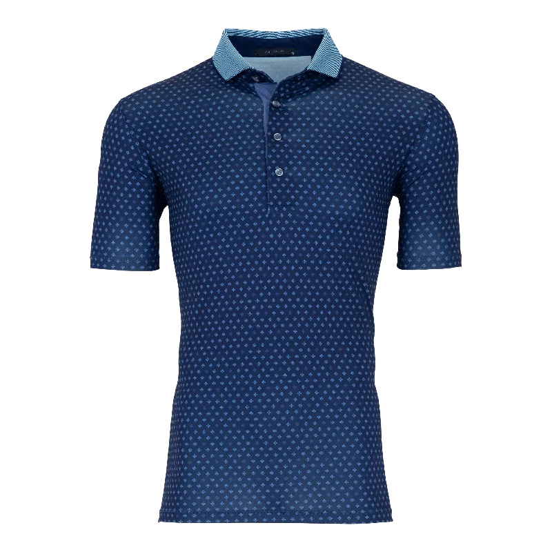 Men's Shirts with Embellished CollarsOld English Floral Polo