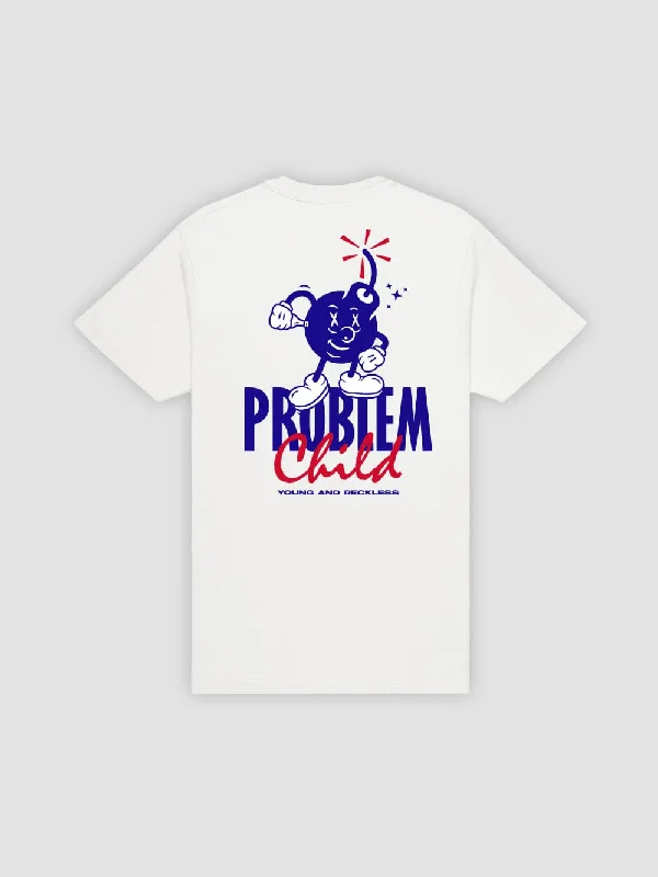 Men's Shirts with Adjustable CuffsProblem Child Tee - White