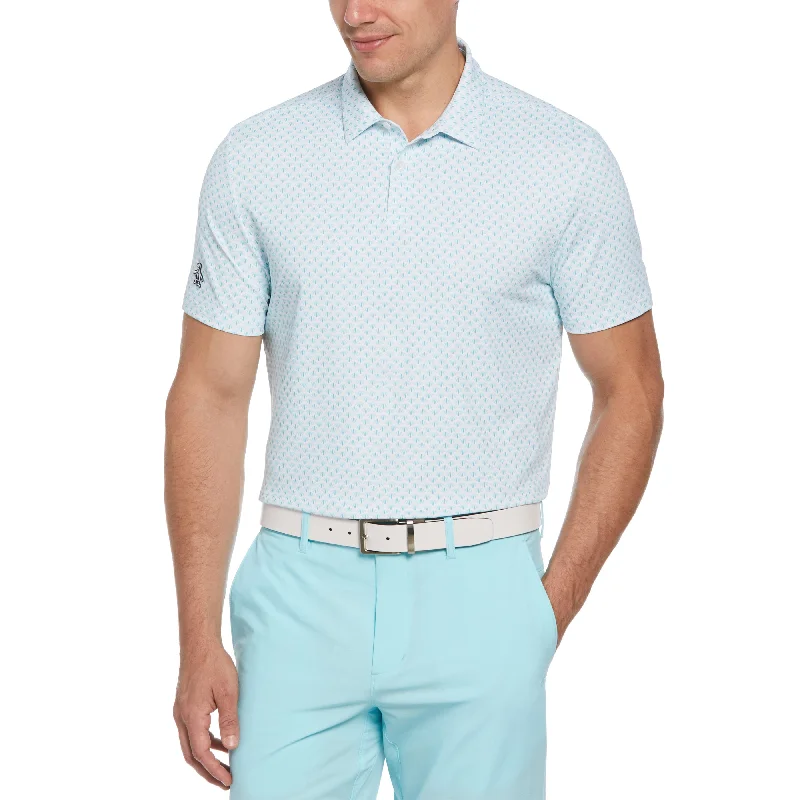 Men's Shirts with CollarsRetro Geo Print Golf Polo