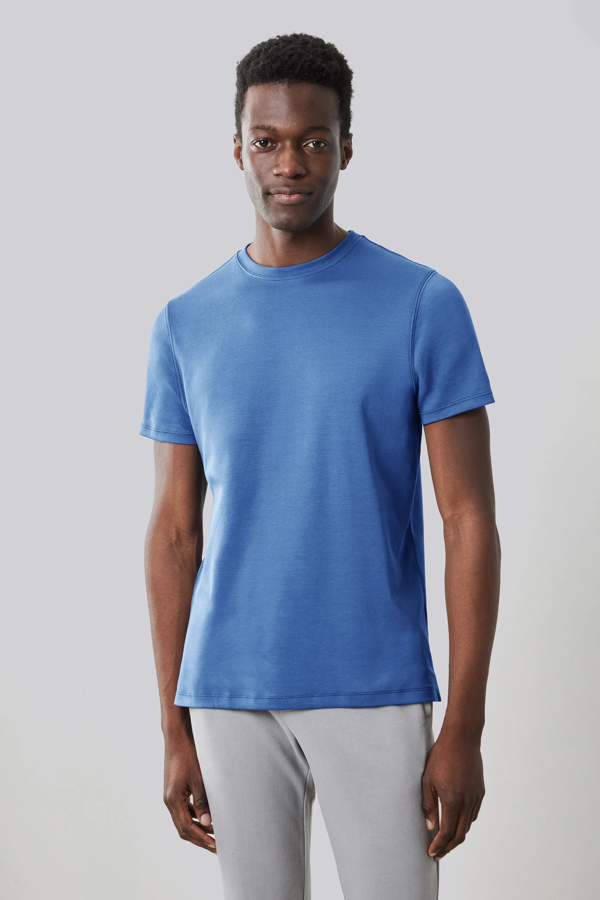 Men's Button-Down Collar Shirts for Staying PolishedRobert Barakett Bijou Blue Georgia SS T Shirt - 23336