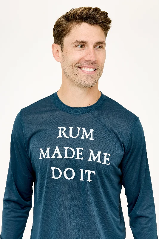 Men's Striped Shirts for a Maritime TwistRum Made Me Do It UPF50 Shirt - Midnight Navy