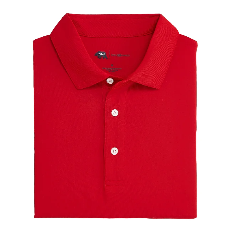 Men's Shirts with Ruffled HemlinesSolid Performance Polo - Red