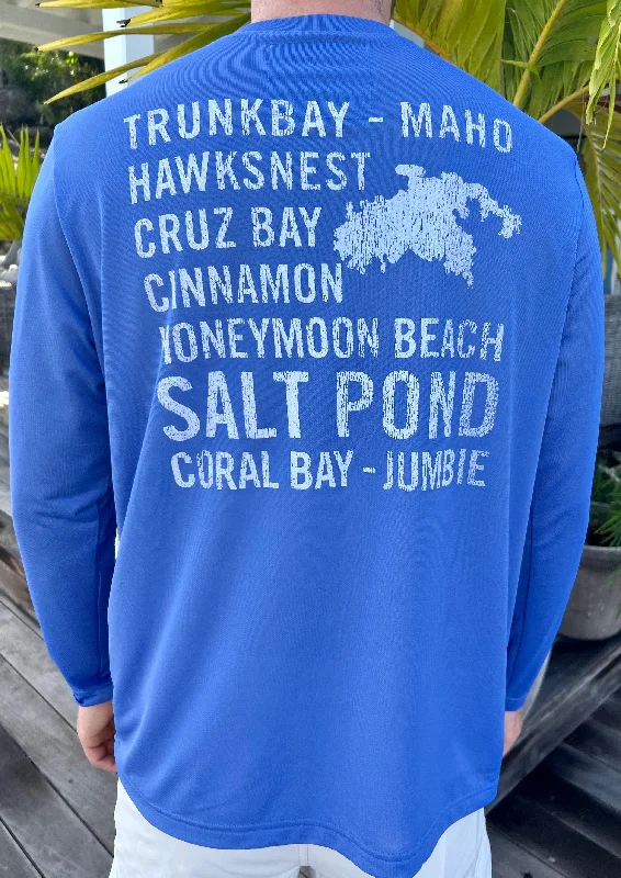 Men's Designer Shirts for a Statement PieceSt John Island & Beach Names UPF50 Shirt - Barbuda Blue